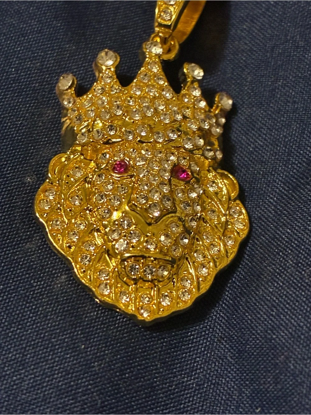 Gold-Tone Lion Pendant Necklace - Gold